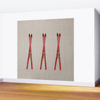 Red Vintage Skis Wall Mural Gallery Image 2