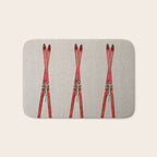 Red Vintage Skis Bath Mat Gallery Image 1