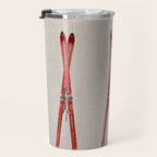 Red Vintage Skis Travel Mug Gallery Image 3