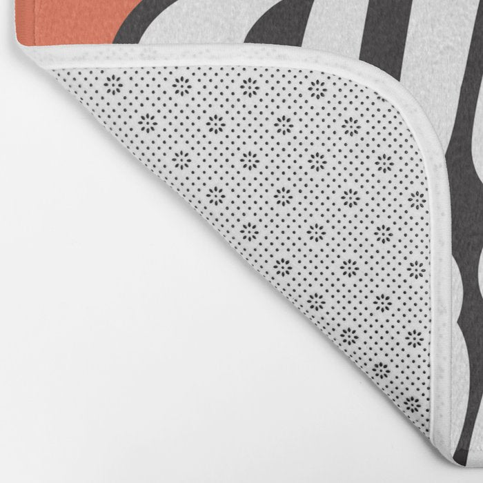 GOOD VIBES ONLY orange red black and white Bath Mat Gallery Image 2