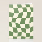 Wavy Checkerboard (Green Beige) Stationery Card Gallery Image 2