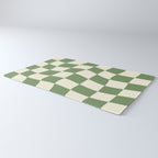 Wavy Checkerboard (Green Beige) Rug Gallery Image 3