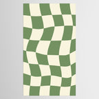 Wavy Checkerboard (Green Beige) Tablecloth Gallery Image 2