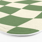 Wavy Checkerboard (Green Beige) Bath Mat Gallery Image 3