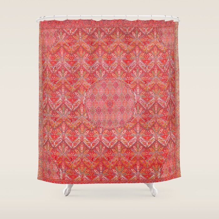 Kashmir North Indian Moon Shawl Print Shower Curtain Gallery Image 1