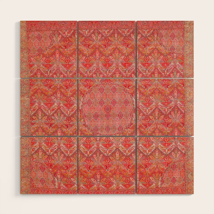 Kashmir North Indian Moon Shawl Print Wood Wall Art Gallery Image 1