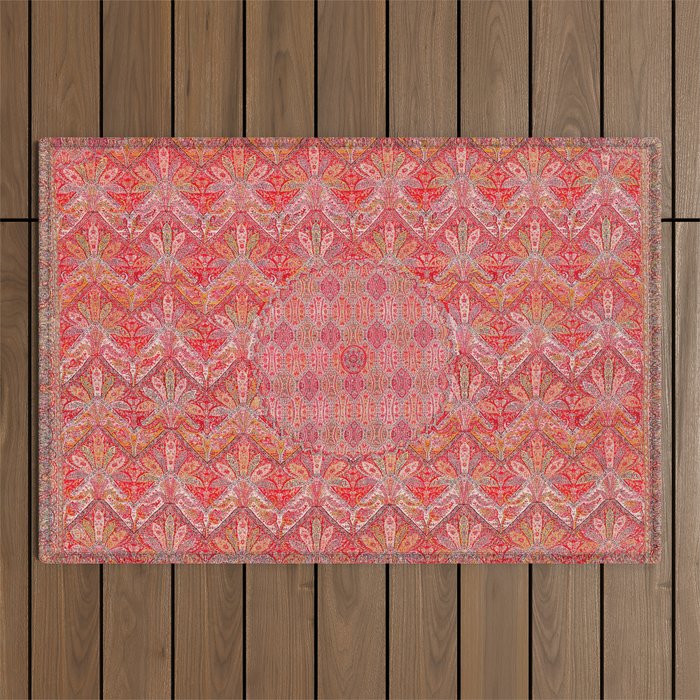 Kashmir North Indian Moon Shawl Print Outdoor Rug Gallery Image 1