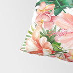 Tropical Jungle Hibiscus Flowers - Floral Pillow Sham Gallery Image 4