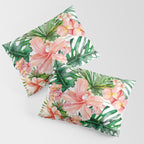 Tropical Jungle Hibiscus Flowers - Floral Pillow Sham Gallery Image 3