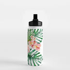 Tropical Jungle Hibiscus Flowers - Floral Water Bottle Gallery Image 2