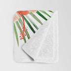 Tropical Jungle Hibiscus Flowers - Floral Throw Blanket Gallery Image 3