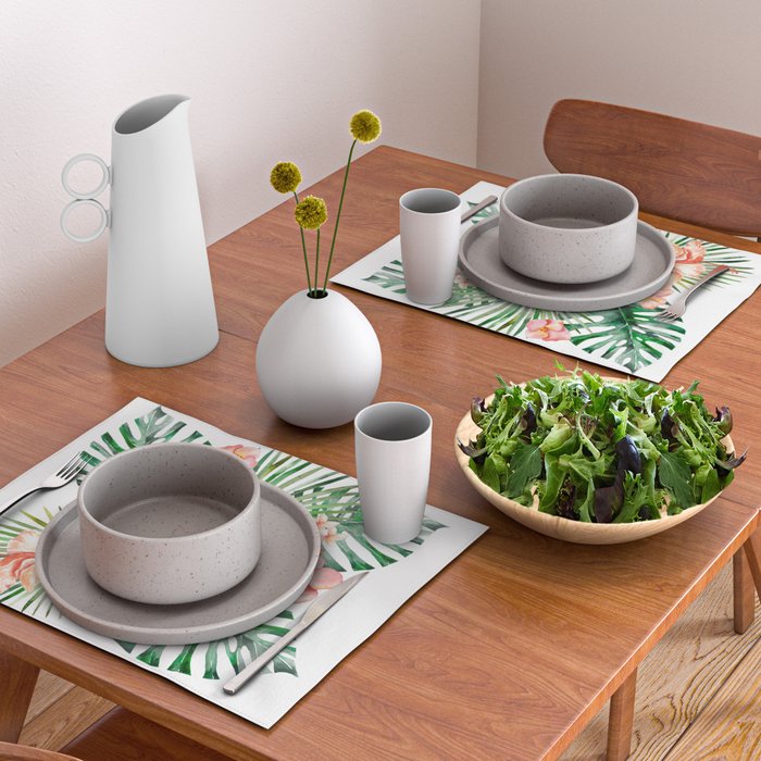 Tropical Jungle Hibiscus Flowers - Floral Placemat Gallery Image 2