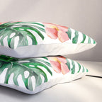 Tropical Jungle Hibiscus Flowers - Floral Pillow Sham Gallery Image 3