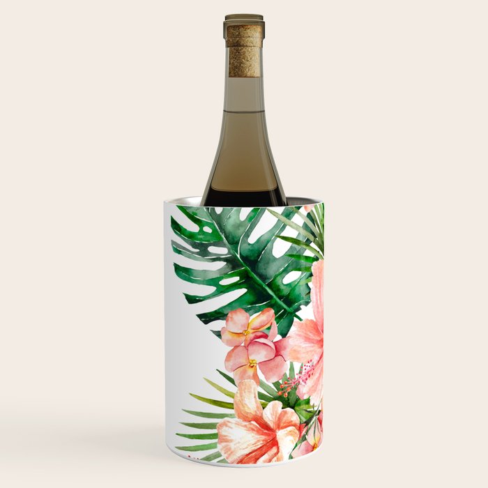 Tropical Jungle Hibiscus Flowers - Floral Wine Chiller Gallery Image 2