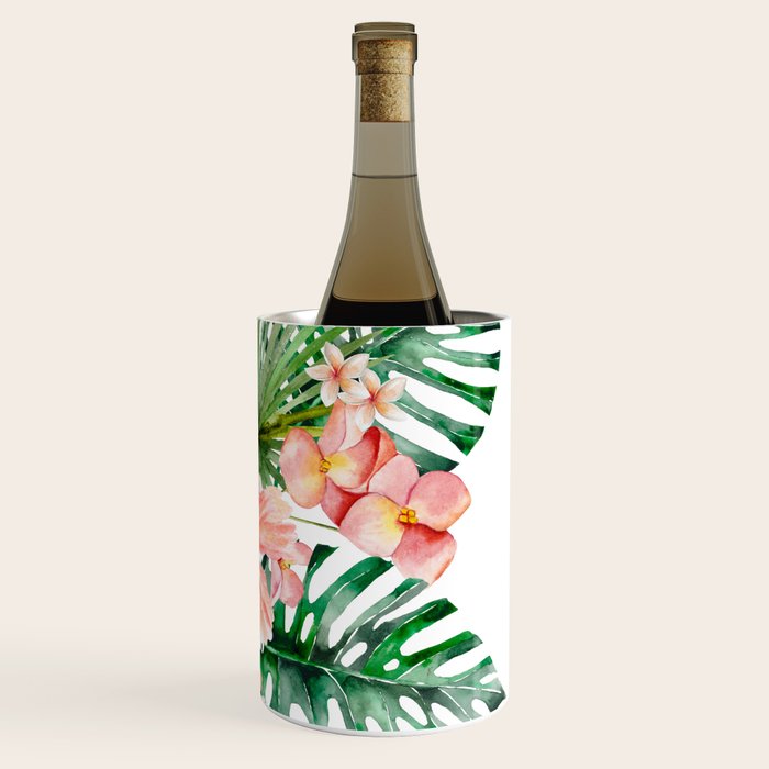 Tropical Jungle Hibiscus Flowers - Floral Wine Chiller Gallery Image 3