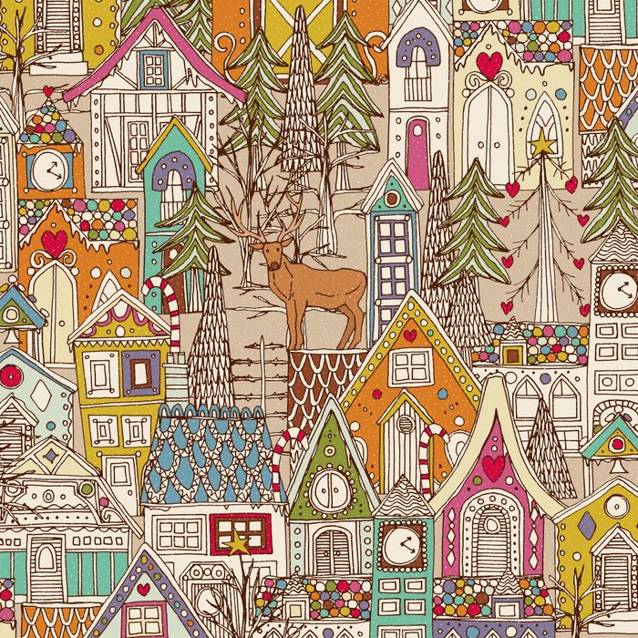 vintage gingerbread town Coffee Mug Gallery Image 2