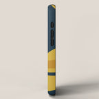 Organic Topography Abstract in Mustard, Navy Blue, Gray, and White  iPhone Case Gallery Image 2