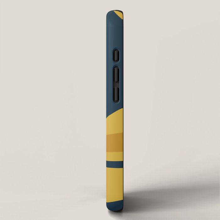 Organic Topography Abstract in Mustard, Navy Blue, Gray, and White  iPhone Case Gallery Image 2