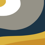 Organic Topography Abstract in Mustard, Navy Blue, Gray, and White  Coffee Mug Gallery Image 2