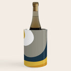 Organic Topography Abstract in Mustard, Navy Blue, Gray, and White  Wine Chiller Gallery Image 1