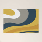 Organic Topography Abstract in Mustard, Navy Blue, Gray, and White  Welcome Mat Gallery Image 1