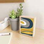 Organic Topography Abstract in Mustard, Navy Blue, Gray, and White  Mini Art Print Gallery Image 2