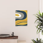 Organic Topography Abstract in Mustard, Navy Blue, Gray, and White  Poster Gallery Image 2