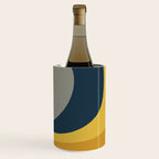 Organic Topography Abstract in Mustard, Navy Blue, Gray, and White  Wine Chiller Gallery Image 3