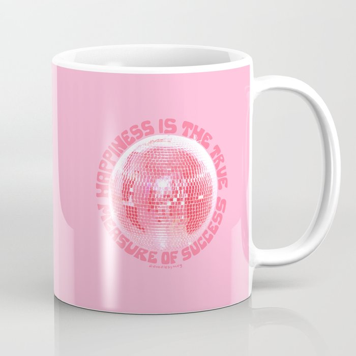 Happiness Is The True Measure of Success in Pink Coffee Mug Gallery Image 1