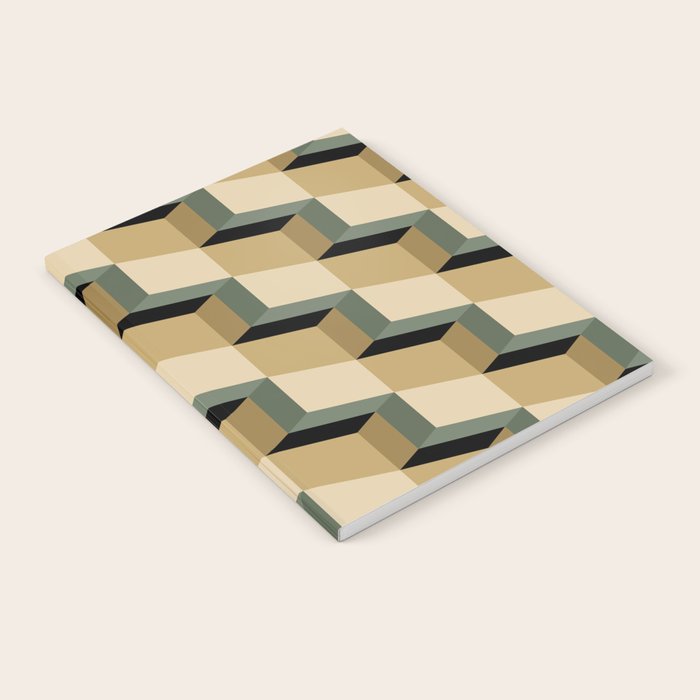 Cuboid Geometric Abstract Shapes Pattern XII Notebook Gallery Image 2