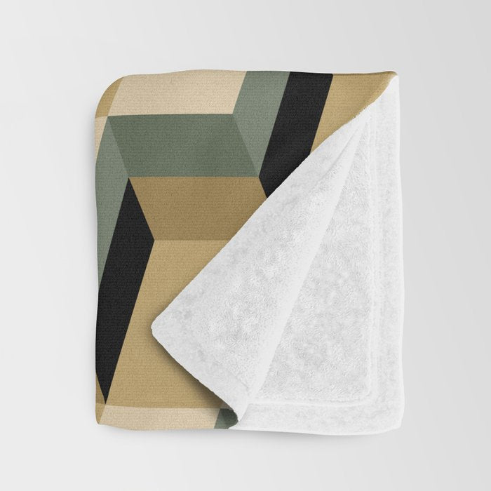 Cuboid Geometric Abstract Shapes Pattern XII Throw Blanket Gallery Image 3