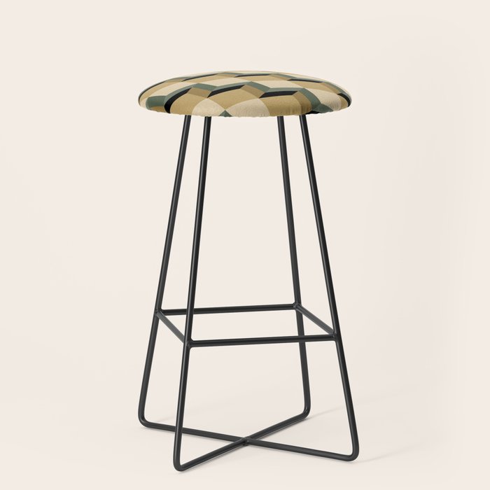 Cuboid Geometric Abstract Shapes Pattern XII Stool Gallery Image 1