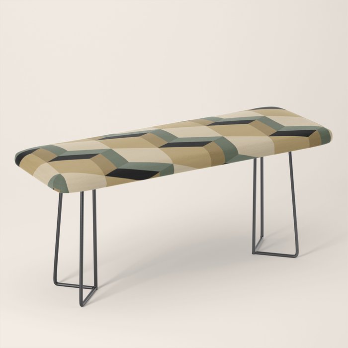 Cuboid Geometric Abstract Shapes Pattern XII Bench Gallery Image 1