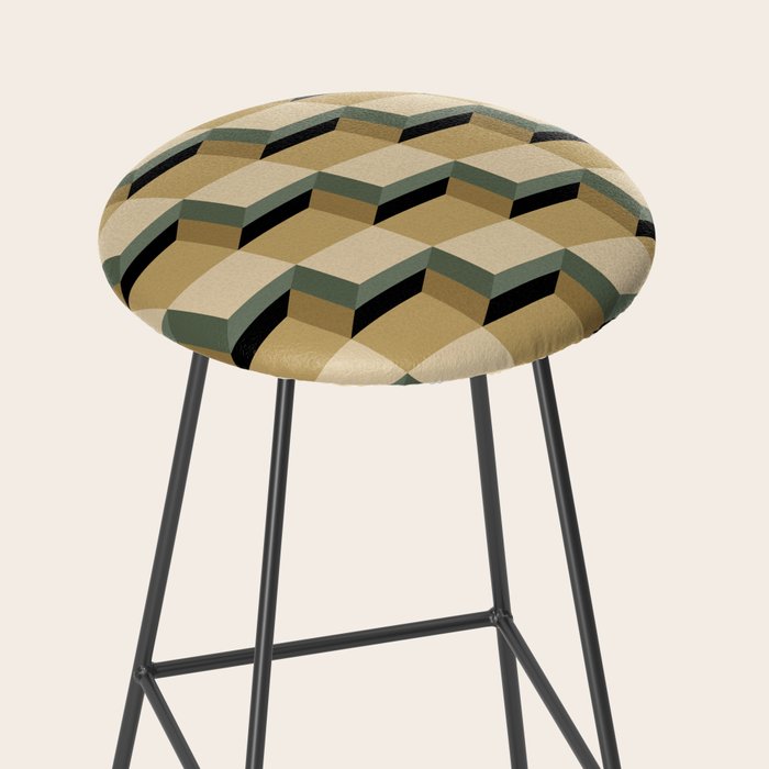 Cuboid Geometric Abstract Shapes Pattern XII Stool Gallery Image 2