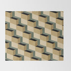 Cuboid Geometric Abstract Shapes Pattern XII Throw Blanket Gallery Image 2