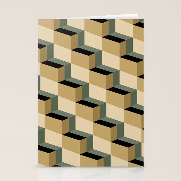 Cuboid Geometric Abstract Shapes Pattern XII Stationery Card Gallery Image 2