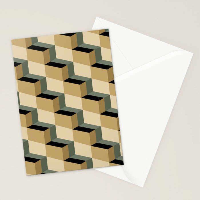 Cuboid Geometric Abstract Shapes Pattern XII Stationery Card Gallery Image 2