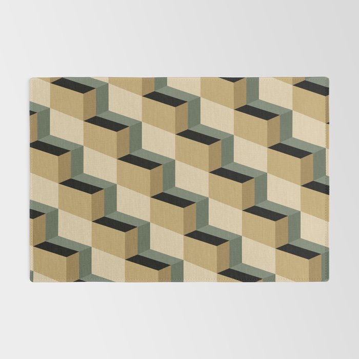 Cuboid Geometric Abstract Shapes Pattern XII Rug Gallery Image 2
