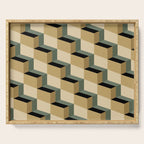 Cuboid Geometric Abstract Shapes Pattern XII Serving Tray Gallery Image 1