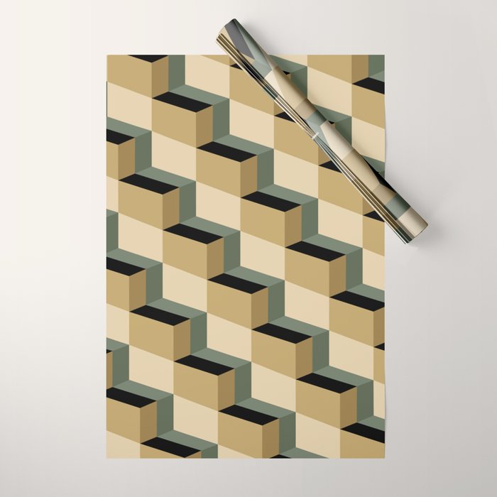 Cuboid Geometric Abstract Shapes Pattern XII Wrapping Paper Gallery Image 1