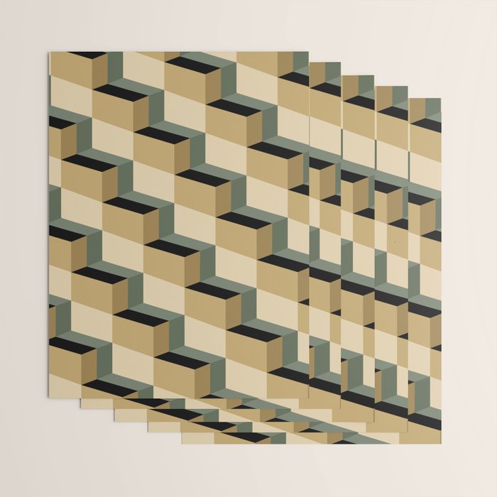 Cuboid Geometric Abstract Shapes Pattern XII Wrapping Paper Gallery Image 3