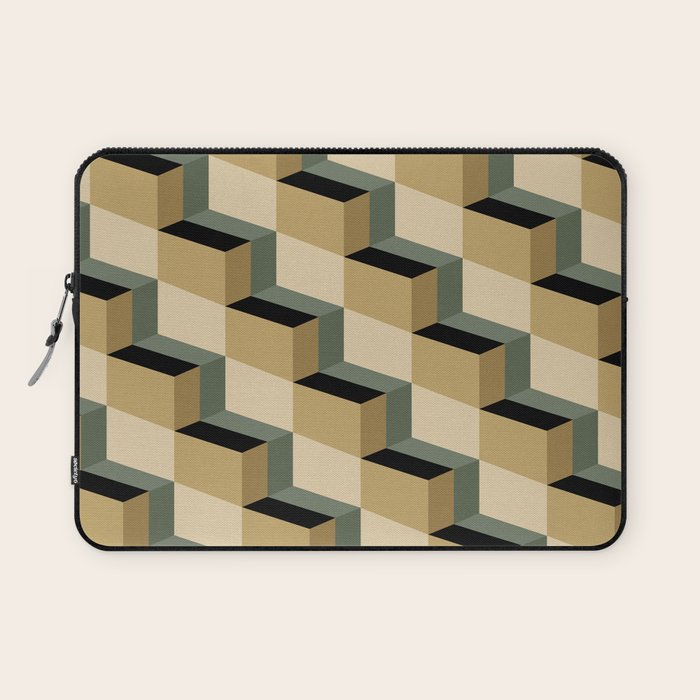 Cuboid Geometric Abstract Shapes Pattern XII Laptop Sleeve Gallery Image 1