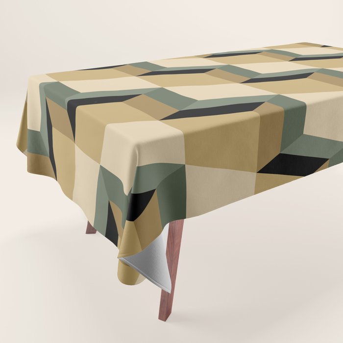 Cuboid Geometric Abstract Shapes Pattern XII Tablecloth Gallery Image 1