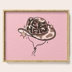 Yeehaw Cowboy Hat Inspired by PANTONE 17 1230 Mocha Mousse Serving Tray Gallery Image 1