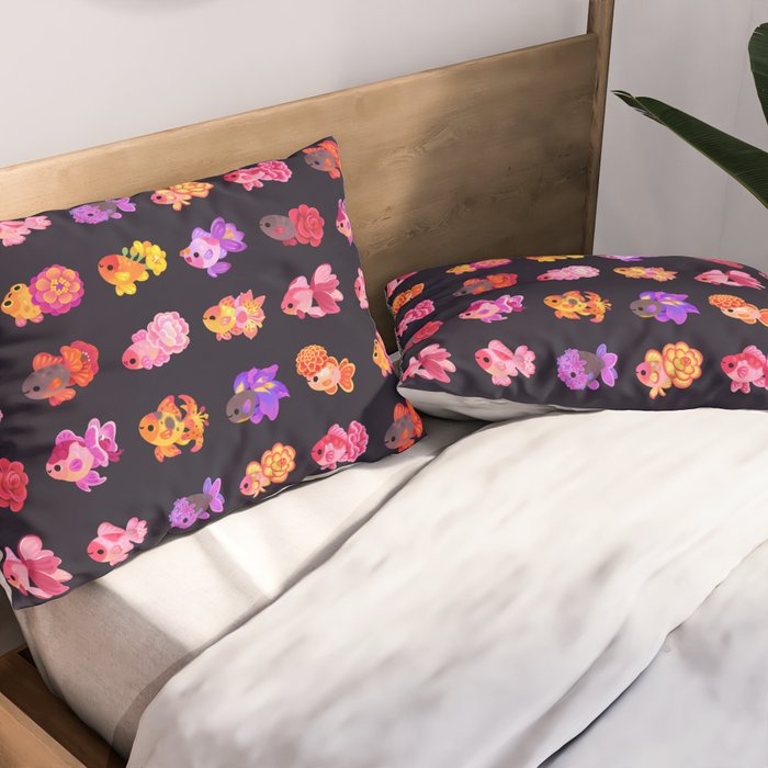 Flower goldfish - dark Pillow Sham Gallery Image 2