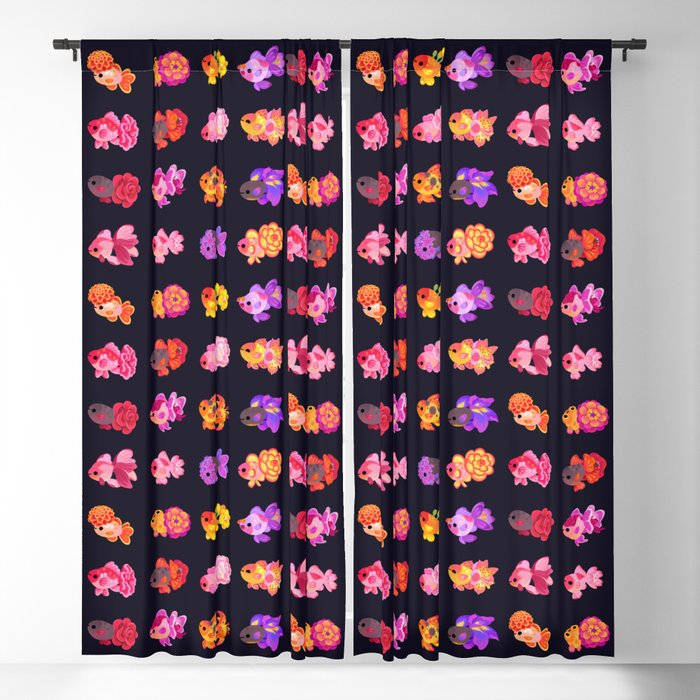 Flower goldfish - dark Window Curtain Gallery Image 5