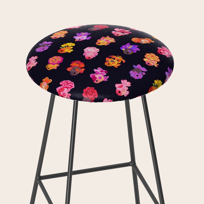Flower goldfish - dark Stool Gallery Image 2