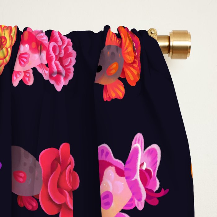Flower goldfish - dark Window Curtain Gallery Image 2