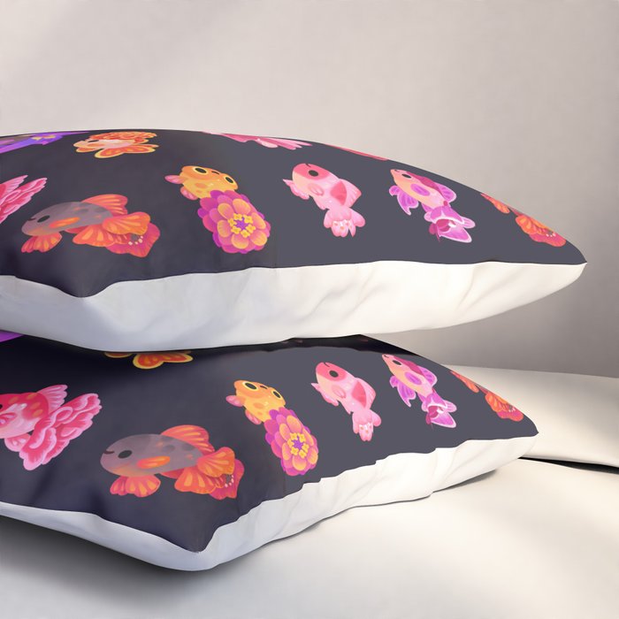 Flower goldfish - dark Pillow Sham Gallery Image 3