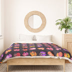 Flower goldfish - dark Duvet Cover Gallery Image 3